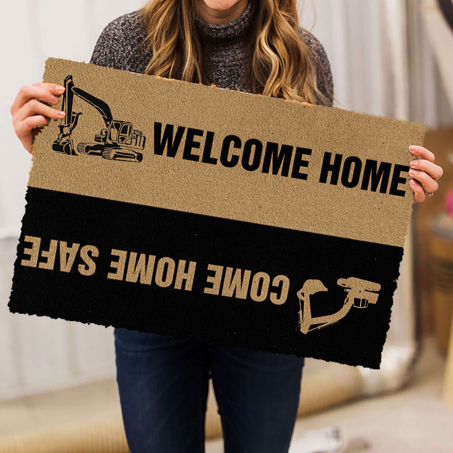 Ohaprints-Doormat-Outdoor-Indoor-Excavator-Operator-Welcome-Home-Come-Home-Safe-Rubber-Door-Mat-455-