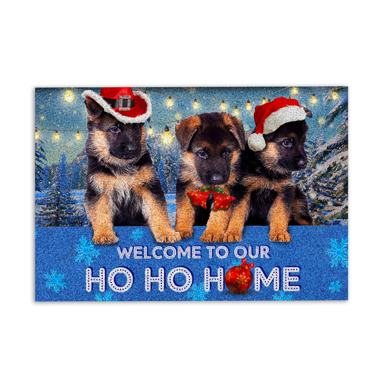 Ohaprints-Doormat-Outdoor-Indoor-Cute-German-Shepherd-Welcome-Our-Ho-Ho-Home-Gift-For-Christmas-Rubber-Door-Mat-456-18'' x 30''