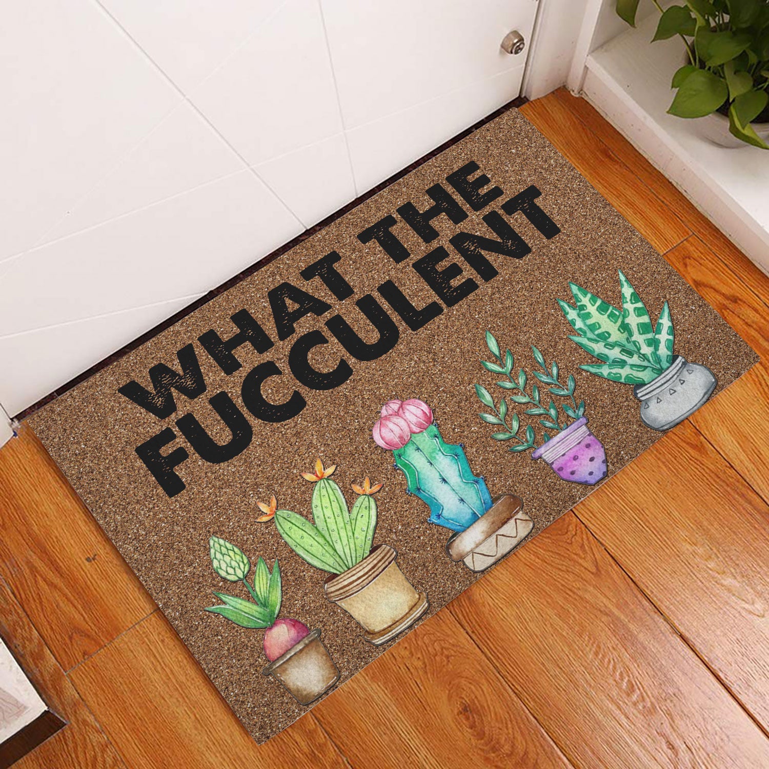 Ohaprints-Doormat-Outdoor-Indoor-Funny-Cactus-Succulents-Plants-Garden-What-The-Fucculent-Rubber-Door-Mat-239-