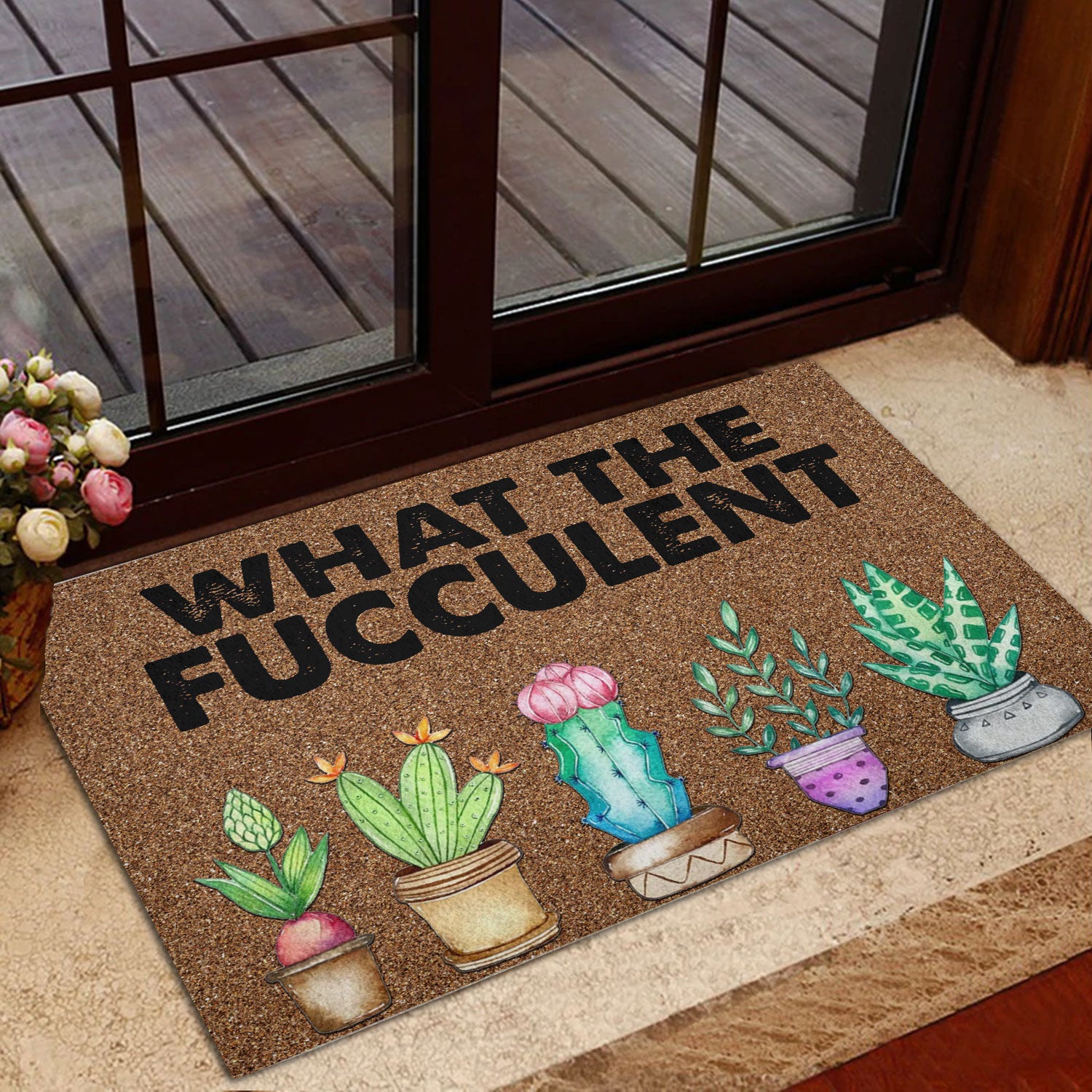 Ohaprints-Doormat-Outdoor-Indoor-Funny-Cactus-Succulents-Plants-Garden-What-The-Fucculent-Rubber-Door-Mat-239-