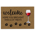 Ohaprints-Doormat-Outdoor-Indoor-Welcome-Hope-You-Brought-Wine-And-Cat-Treats-Gift-For-Cat-Lover-Rubber-Door-Mat-240-18'' x 30''