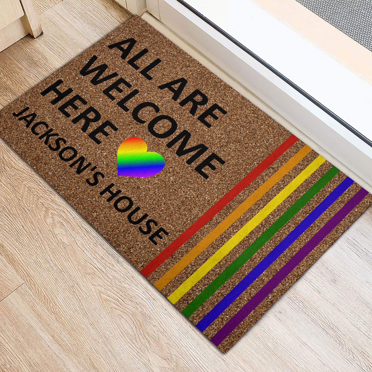 Ohaprints-Doormat-Outdoor-Indoor-Lgbt-Lgbtq-All-Are-Welcome-Here-Pride-Custom-Personalized-Name-Rubber-Door-Mat-272-