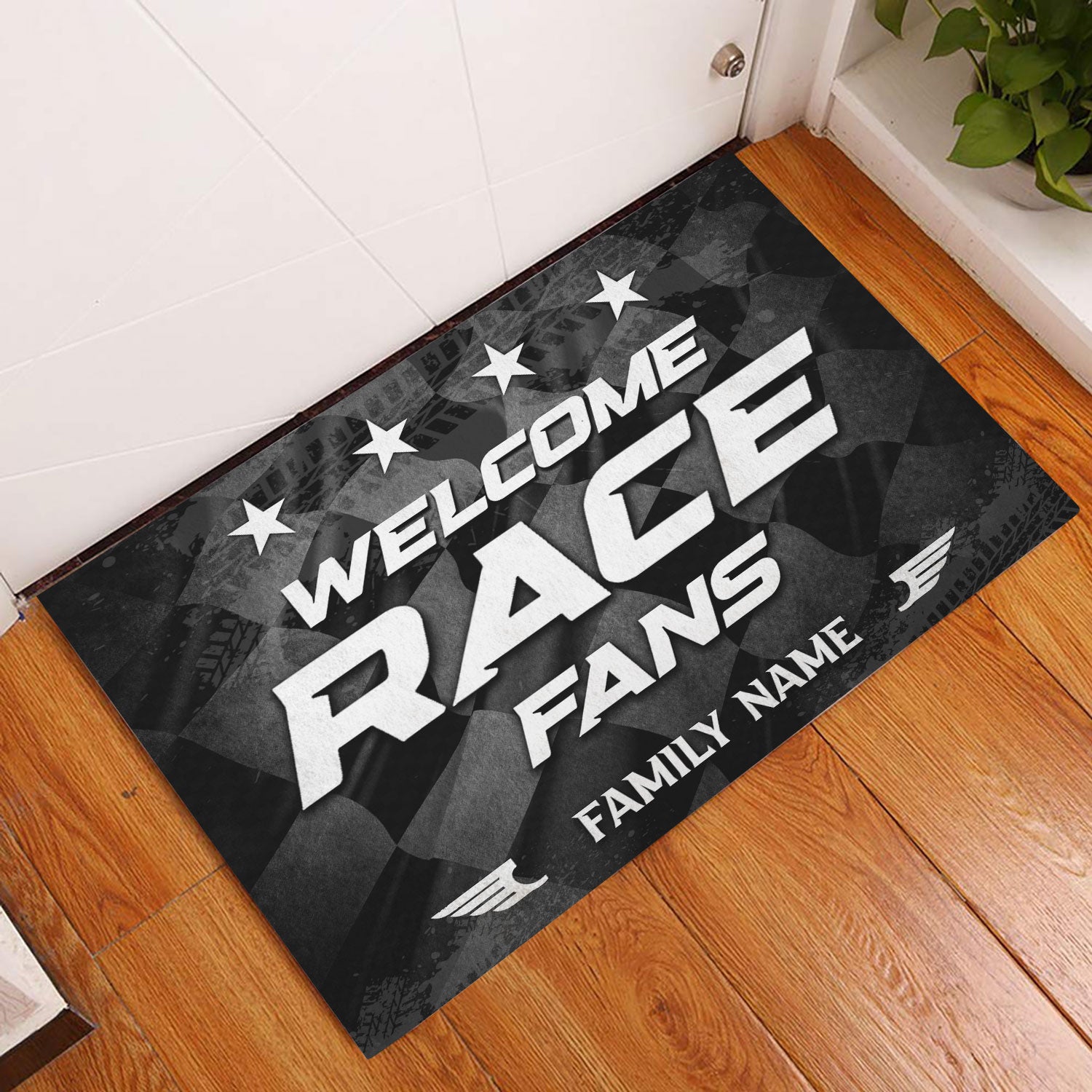 Ohaprints-Doormat-Outdoor-Indoor-Welcome-Race-Fans-Gift-For-Racing-Lover-Custom-Personalized-Name-Rubber-Door-Mat-402-