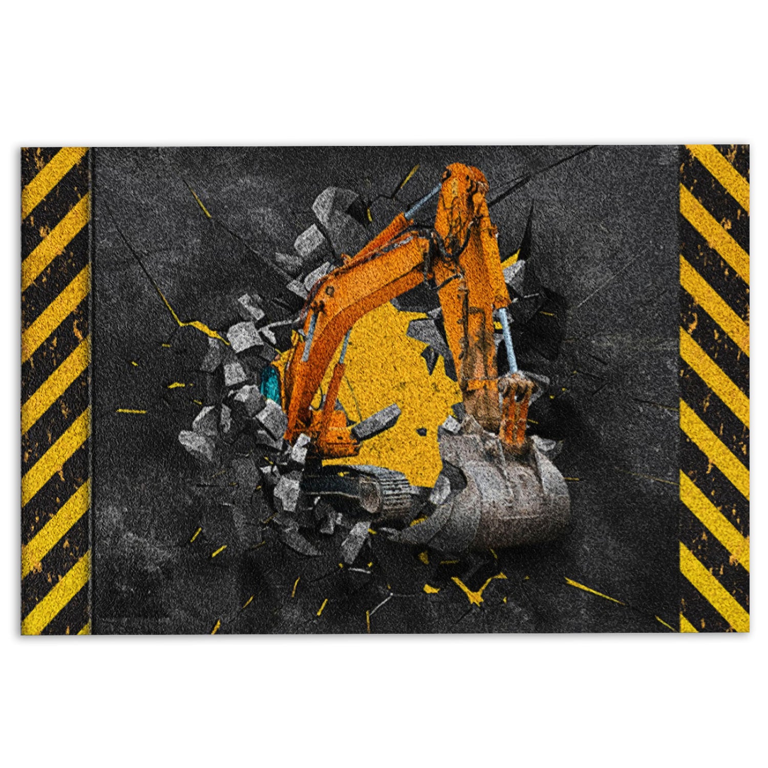 Ohaprints-Doormat-Outdoor-Indoor-Yellow-Excavator-Crack-Pattern-Gift-For-Excavator-Operator-Rubber-Door-Mat-458-18'' x 30''