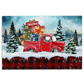 Ohaprints-Doormat-Outdoor-Indoor-Red-Truck-In-Snow-Red-Tartan-Pattern-Gift-For-Christmas-Rubber-Door-Mat-401-18'' x 30''