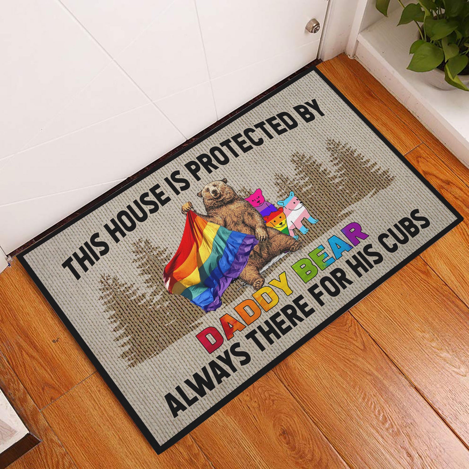 Ohaprints-Doormat-Outdoor-Indoor-This-House-Is-Protected-By-Daddy-Bear-Lgbt-Lgbtq-Pride-Rubber-Door-Mat-344-