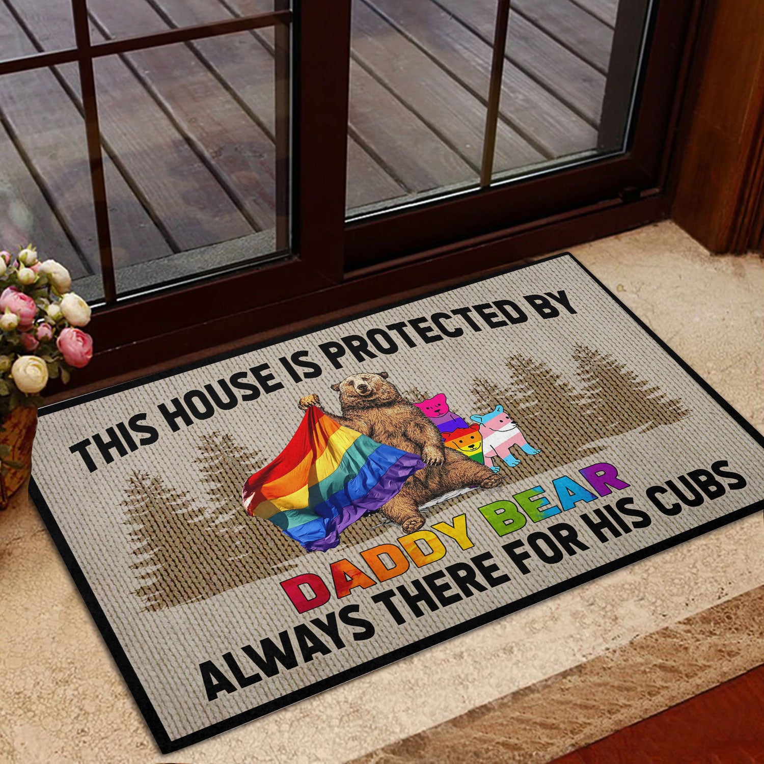 Ohaprints-Doormat-Outdoor-Indoor-This-House-Is-Protected-By-Daddy-Bear-Lgbt-Lgbtq-Pride-Rubber-Door-Mat-344-