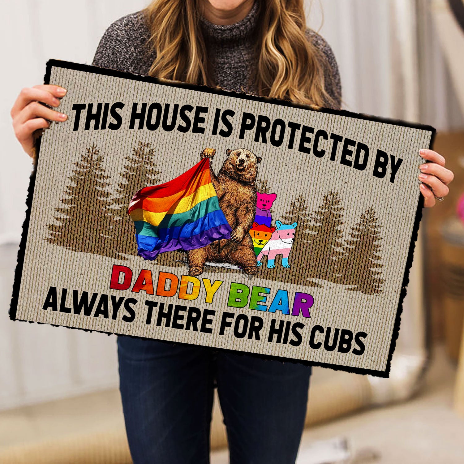 Ohaprints-Doormat-Outdoor-Indoor-This-House-Is-Protected-By-Daddy-Bear-Lgbt-Lgbtq-Pride-Rubber-Door-Mat-344-