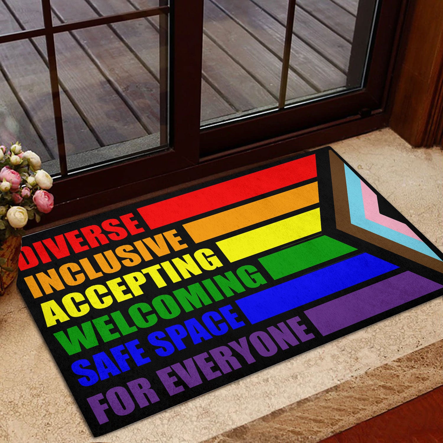 Love Lives Here Doormat, Pride Welcome Mat for Front Door, LGBTQIA LGBTQ  Decor, LGBT Home Decor, Coming Out Gift, Lesbian Wedding Gift, Gay 