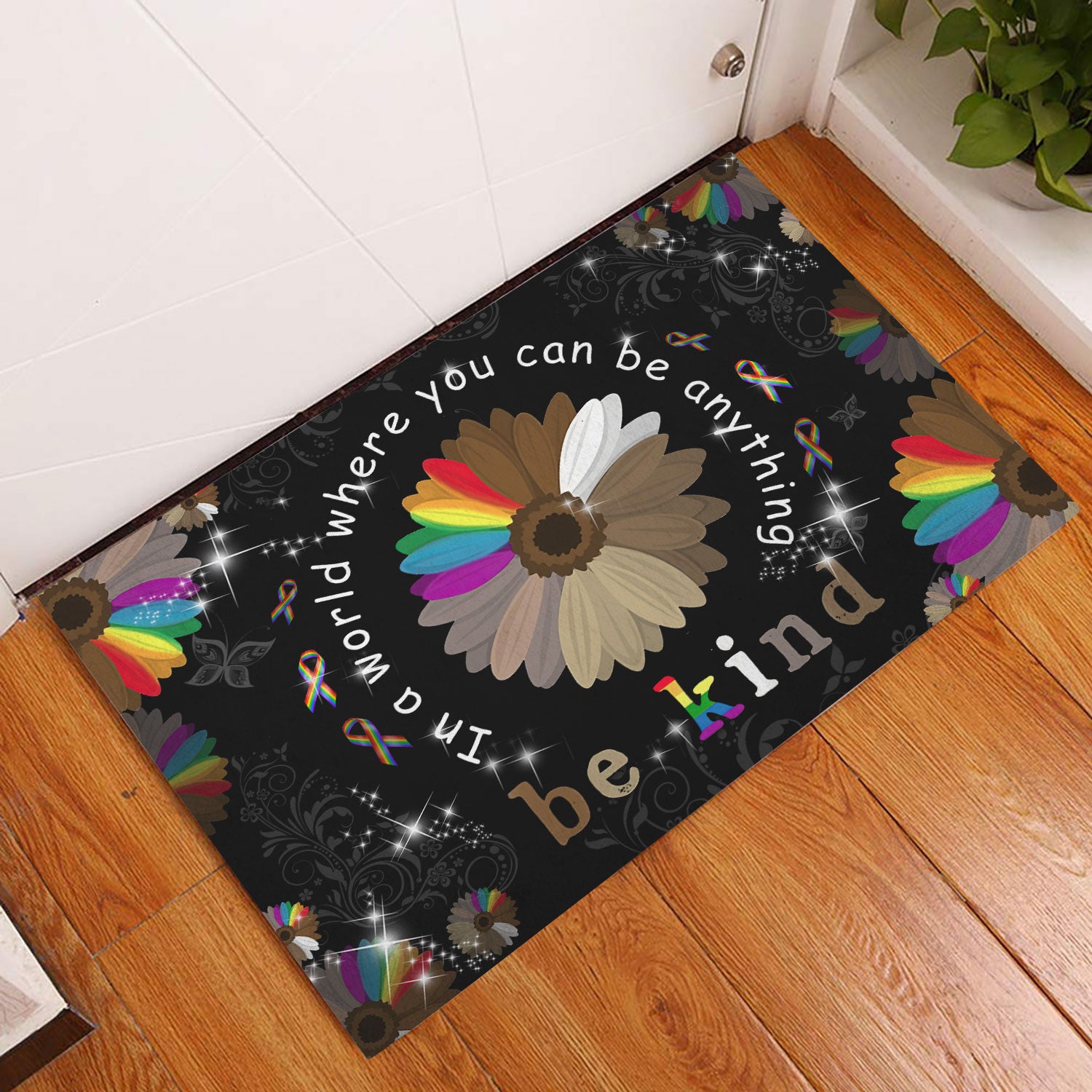 Ohaprints-Doormat-Outdoor-Indoor-Lgbt-Pride-Lgbtq-In-A-World-Where-You-Can-Be-Anything-Be-Kind-Rubber-Door-Mat-290-