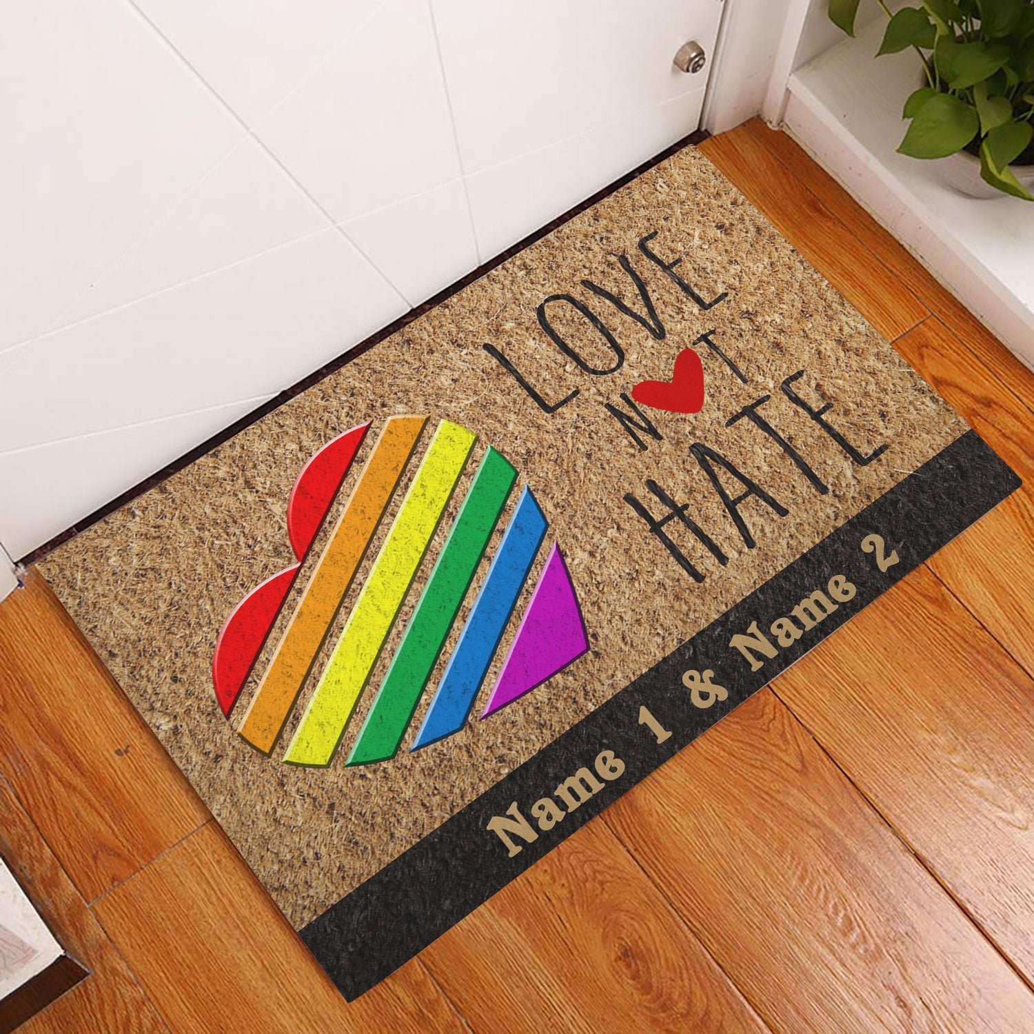 Ohaprints-Doormat-Outdoor-Indoor-Lgbt-Lgbtq-Love-Not-Hate-Pride-Month-Custom-Personalized-Name-Rubber-Door-Mat-432-