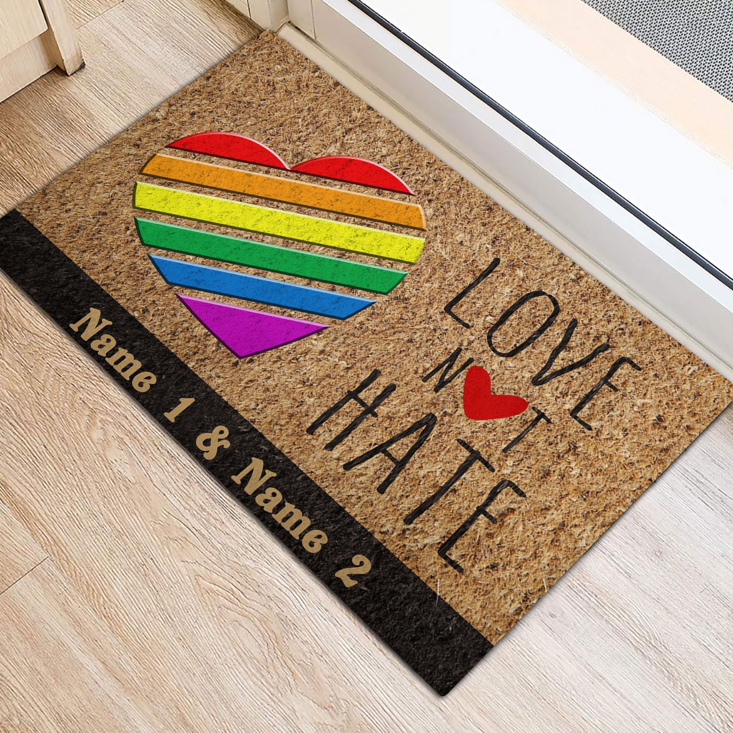 Ohaprints-Doormat-Outdoor-Indoor-Lgbt-Lgbtq-Love-Not-Hate-Pride-Month-Custom-Personalized-Name-Rubber-Door-Mat-432-