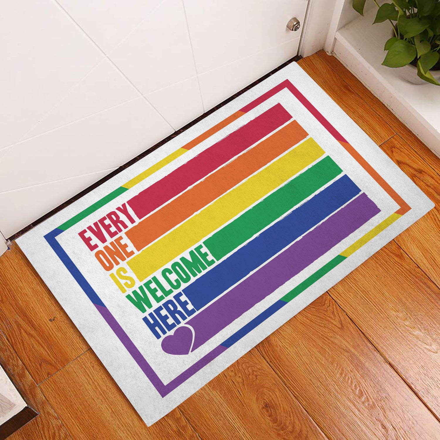 Ohaprints-Doormat-Outdoor-Indoor-Lgbt-Lgbtq-Support-Every-One-Is-Welcome-Here-Love-Pride-Month-Rubber-Door-Mat-347-