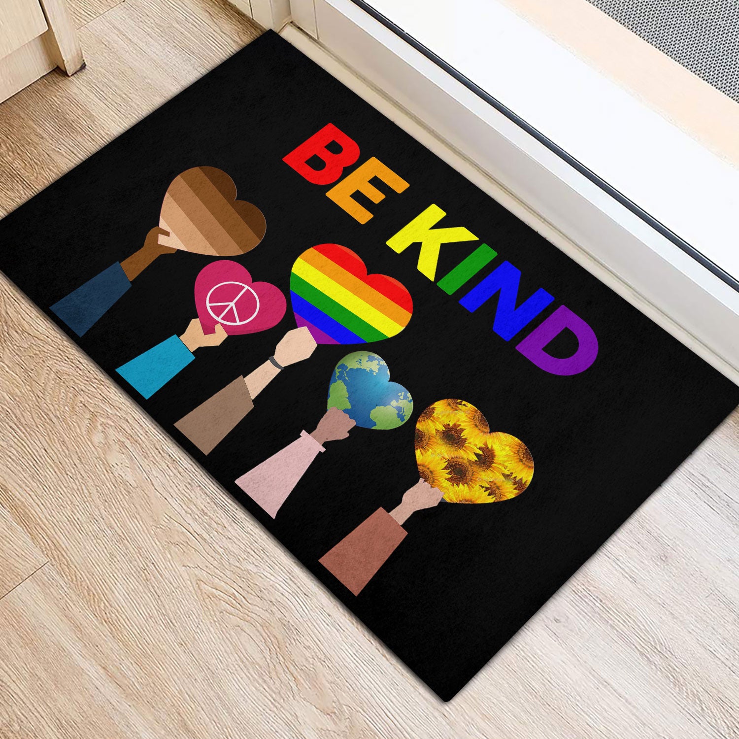 Ohaprints-Doormat-Outdoor-Indoor-Lgbtq-Lgbt-Support-Be-Kind-Love-Is-Love-Gift-For-Pride-Month-Rubber-Door-Mat-302-