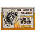 Ohaprints-Doormat-Outdoor-Indoor-Don'T-Bother-Me-While-I'M-Fishing-Unless-You-Brought-Beer-Rubber-Door-Mat-246-18'' x 30''