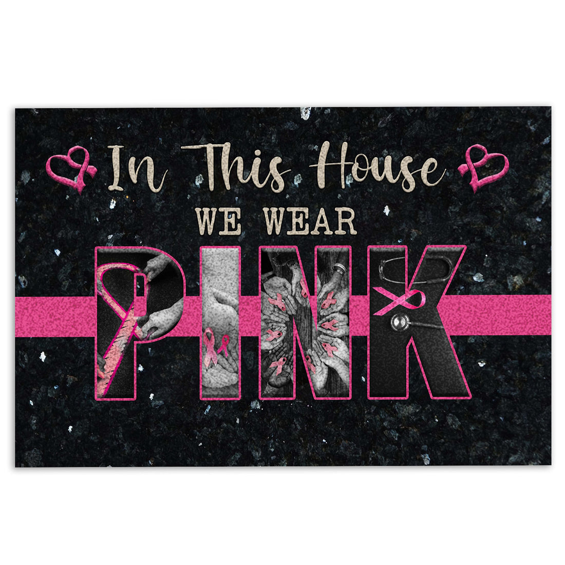 Ohaprints-Doormat-Outdoor-Indoor-In-This-House-We-Wear-Pink-Breast-Cancer-Awareness-October-Rubber-Door-Mat-392-18'' x 30''