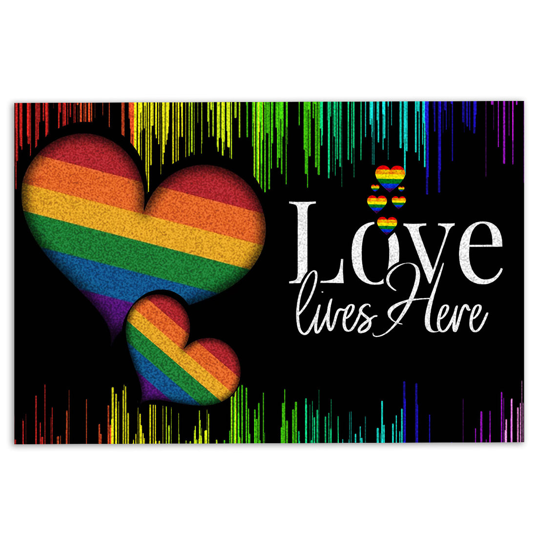 Ohaprints-Doormat-Outdoor-Indoor-Lgbt-Lgbtq-Love-Lives-Here-Love-Is-Love-For-Pride-Month-Rubber-Door-Mat-348-18'' x 30''