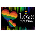 Ohaprints-Doormat-Outdoor-Indoor-Lgbt-Lgbtq-Love-Lives-Here-Love-Is-Love-For-Pride-Month-Rubber-Door-Mat-348-18'' x 30''