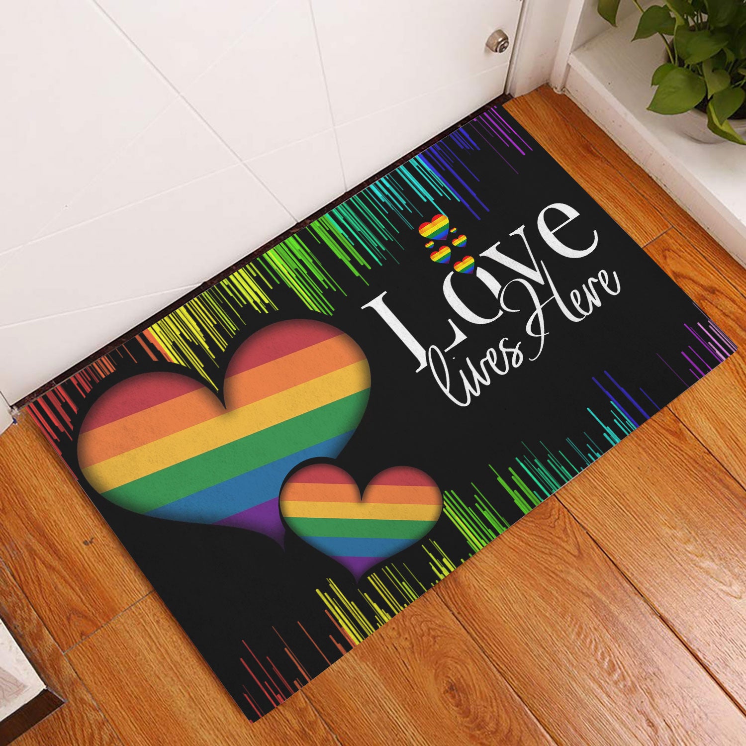 Ohaprints-Doormat-Outdoor-Indoor-Lgbt-Lgbtq-Love-Lives-Here-Love-Is-Love-For-Pride-Month-Rubber-Door-Mat-348-