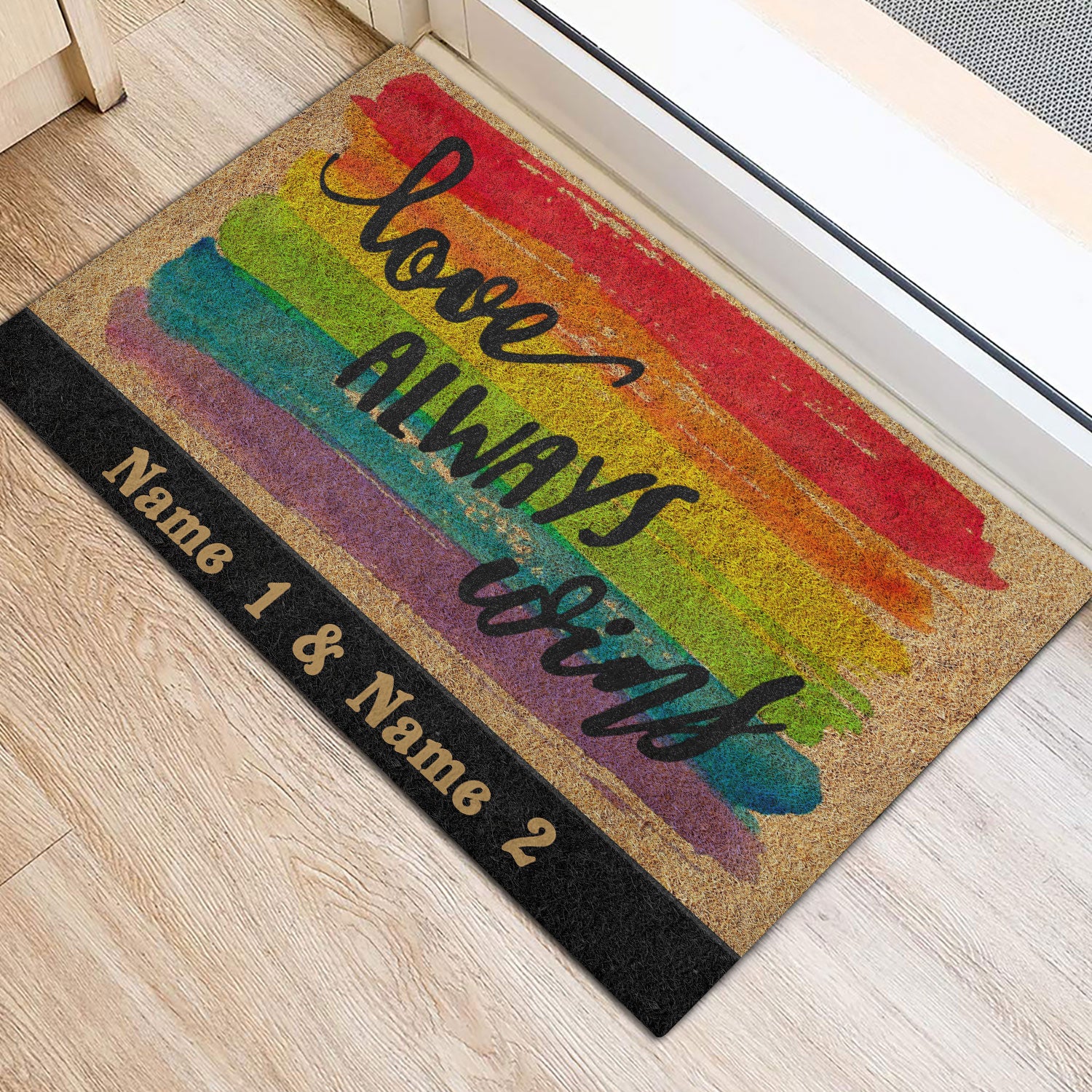 Ohaprints-Doormat-Outdoor-Indoor-Lgbt-Lgbtq-Love-Always-Wins-Pride-Month-Custom-Personalized-Name-Rubber-Door-Mat-368-