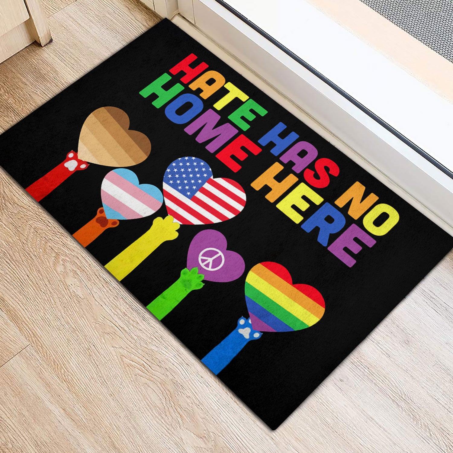 Ohaprints-Doormat-Outdoor-Indoor-Lgbt-Lgbtq-Hate-Has-No-Home-Here-Love-Is-Love-For-Pride-Month-Rubber-Door-Mat-412-