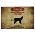 Ohaprints-Doormat-Outdoor-Indoor-Warning-Property-Is-Protected-By-An-Attack-Cat-Gift-For-Cat-Love-Rubber-Door-Mat-296-18'' x 30''