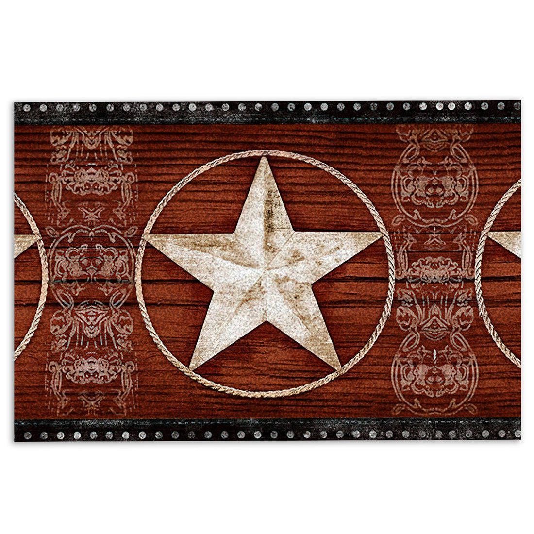 Ohaprints-Doormat-Outdoor-Indoor-Vintage-Texas-Star-Wooden-Barn-Pattern-Western-Cowboy-Cowgirl-Rubber-Door-Mat-294-18'' x 30''