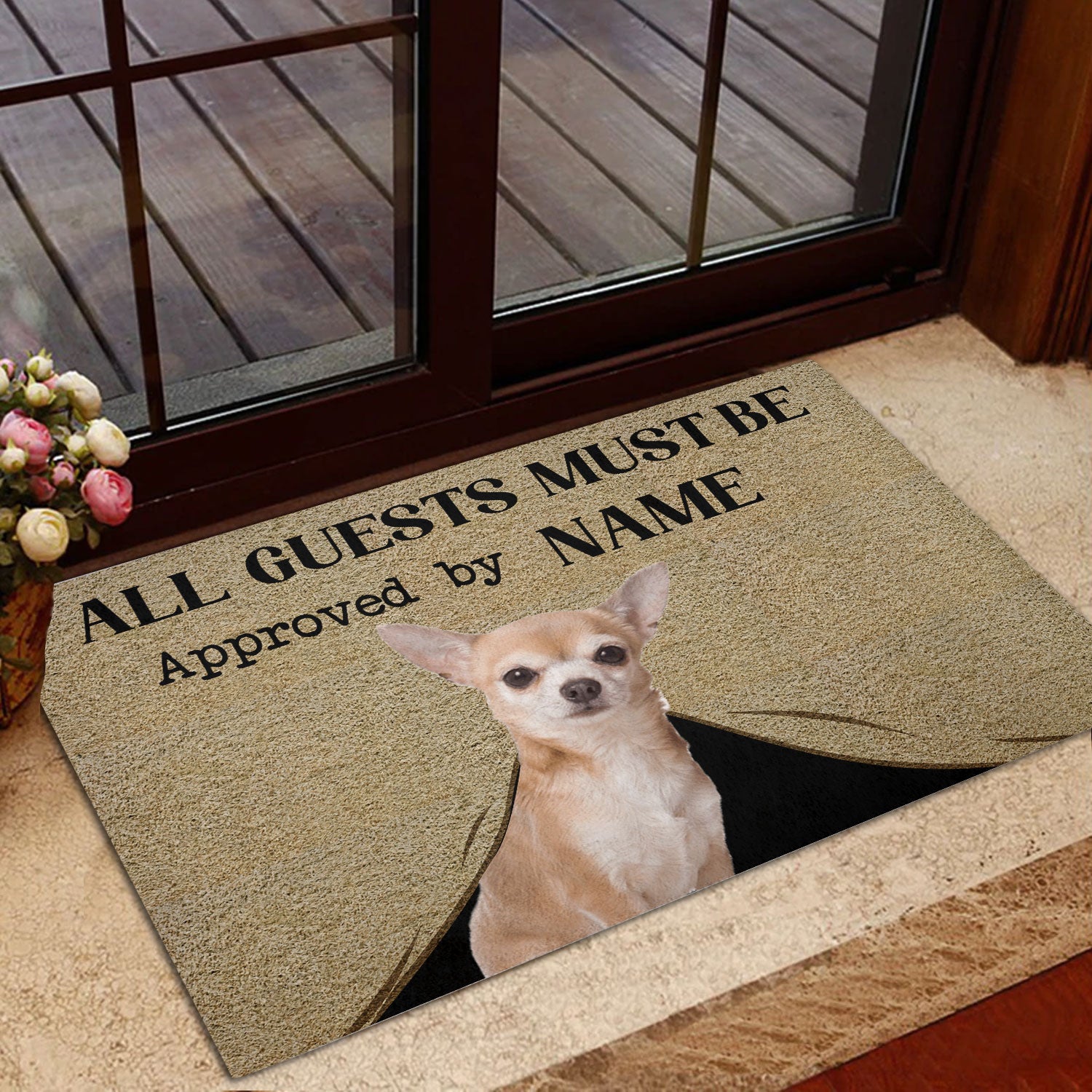 Ohaprints-Doormat-Outdoor-Indoor-All-Guest-Must-Be-Approved-By-Chihuahua-Custom-Personalized-Name-Rubber-Door-Mat-346-