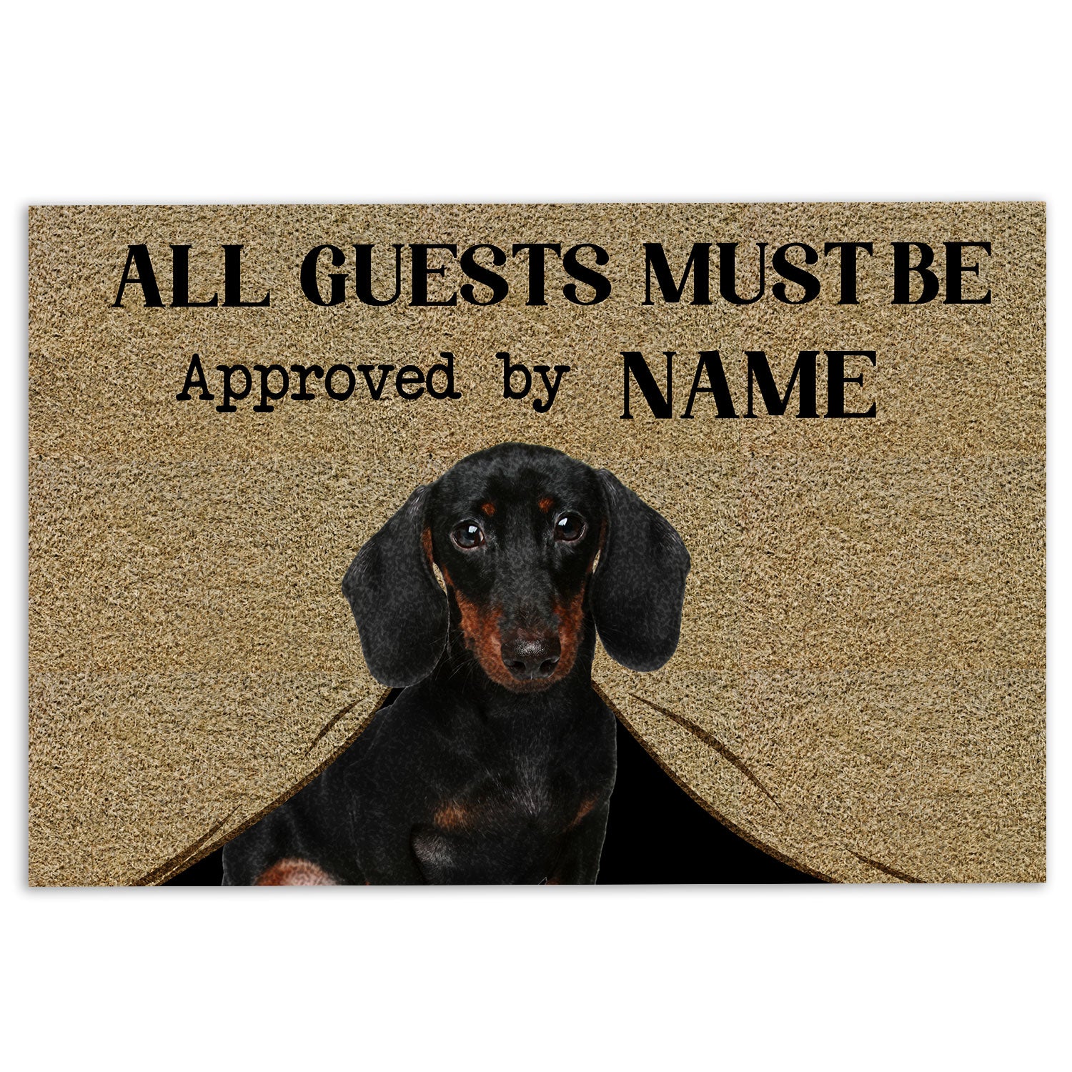 Ohaprints-Doormat-Outdoor-Indoor-All-Guests-Must-Be-Approved-By-Dog-Custom-Personalized-Name-Rubber-Door-Mat-369-18'' x 30''