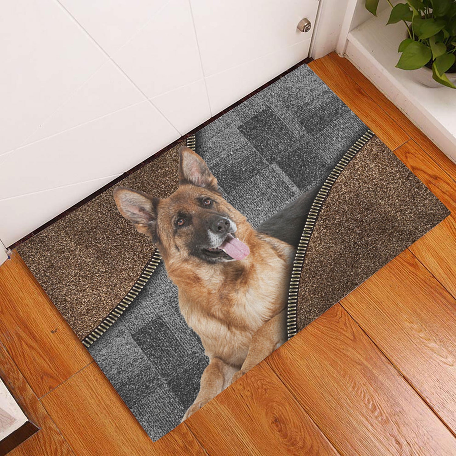 Ohaprints-Doormat-Outdoor-Indoor-Love-German-Shepherd-Dog-Brown-Pattern-Gift-For-Dog-Lover-Rubber-Door-Mat-417-