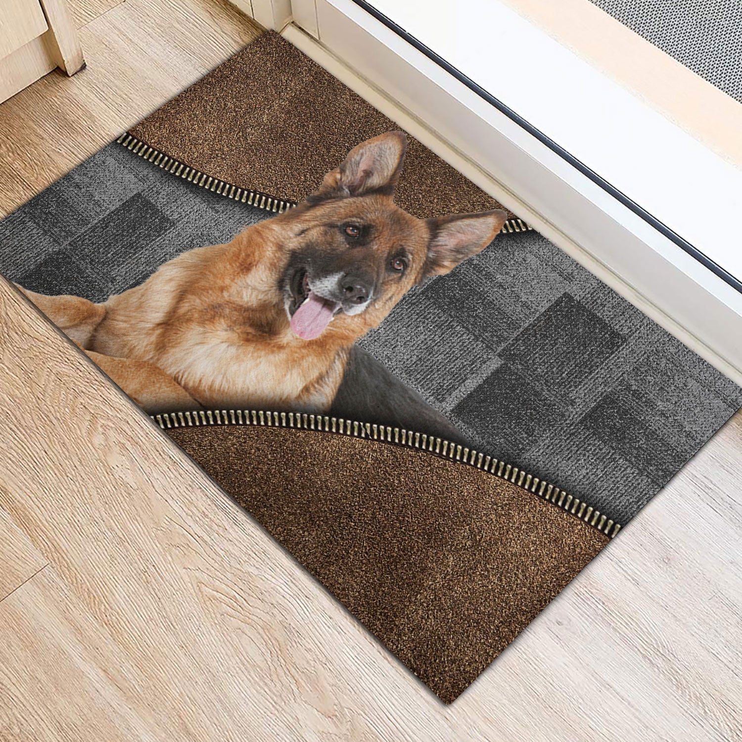 Ohaprints-Doormat-Outdoor-Indoor-Love-German-Shepherd-Dog-Brown-Pattern-Gift-For-Dog-Lover-Rubber-Door-Mat-417-