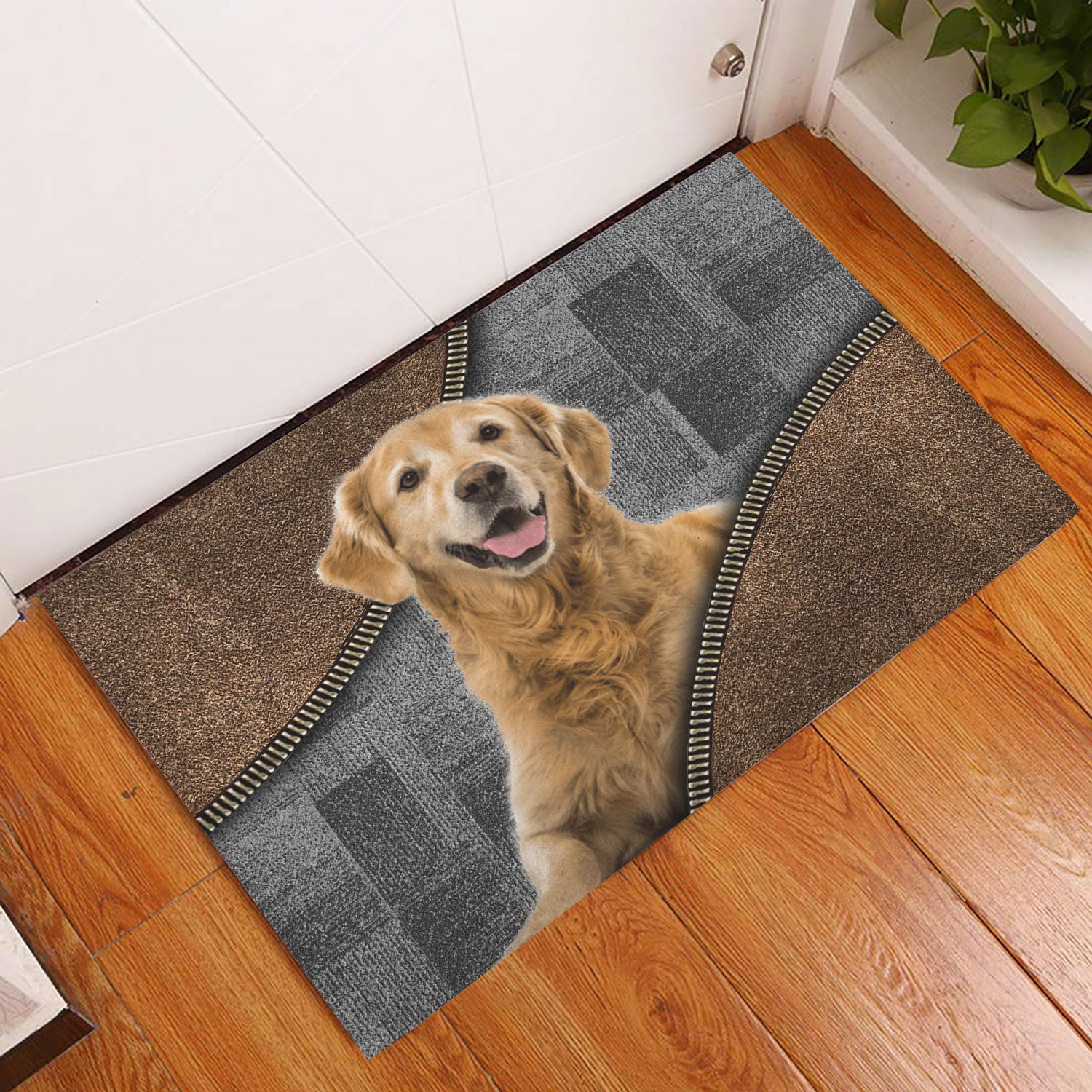 Ohaprints-Doormat-Outdoor-Indoor-Love-Golden-Retriever-Dog-Brown-Pattern-Gift-For-Dog-Lover-Rubber-Door-Mat-378-