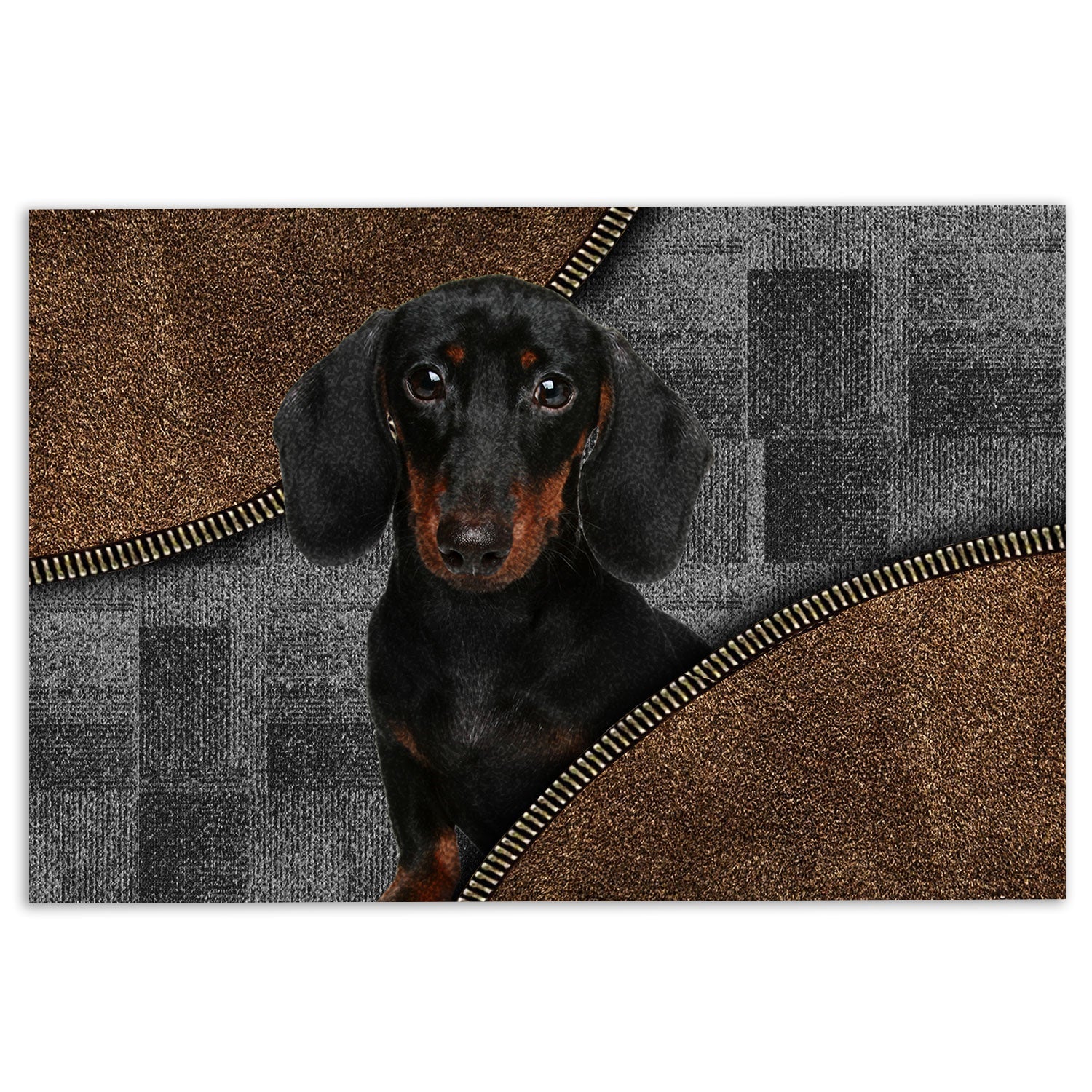 Ohaprints-Doormat-Outdoor-Indoor-Love-Dachshund-Weiner-Doxie-Brown-Pattern-Gift-For-Dog-Lover-Rubber-Door-Mat-341-18'' x 30''