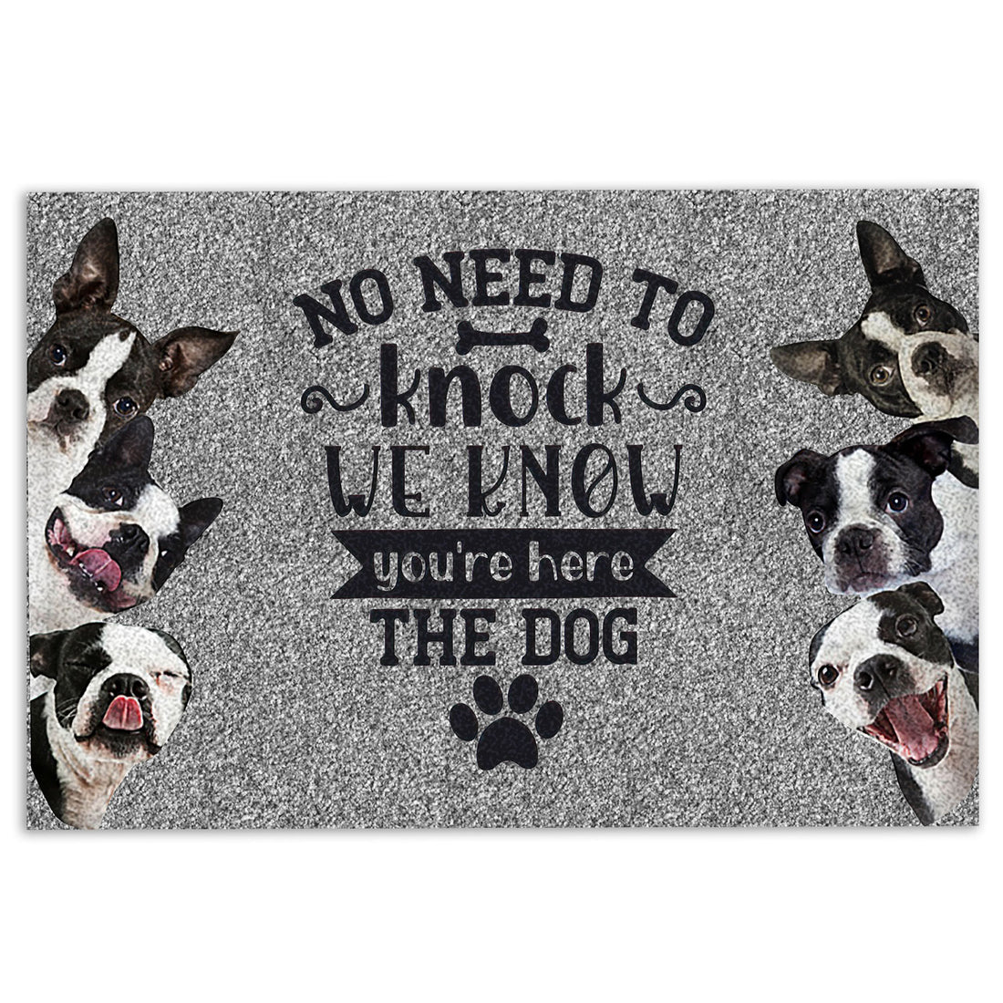 Ohaprints-Doormat-Outdoor-Indoor-Boston-Terrier-Dog-No-Need-To-Knock-We-Know-You'Re-Here-Rubber-Door-Mat-318-18'' x 30''