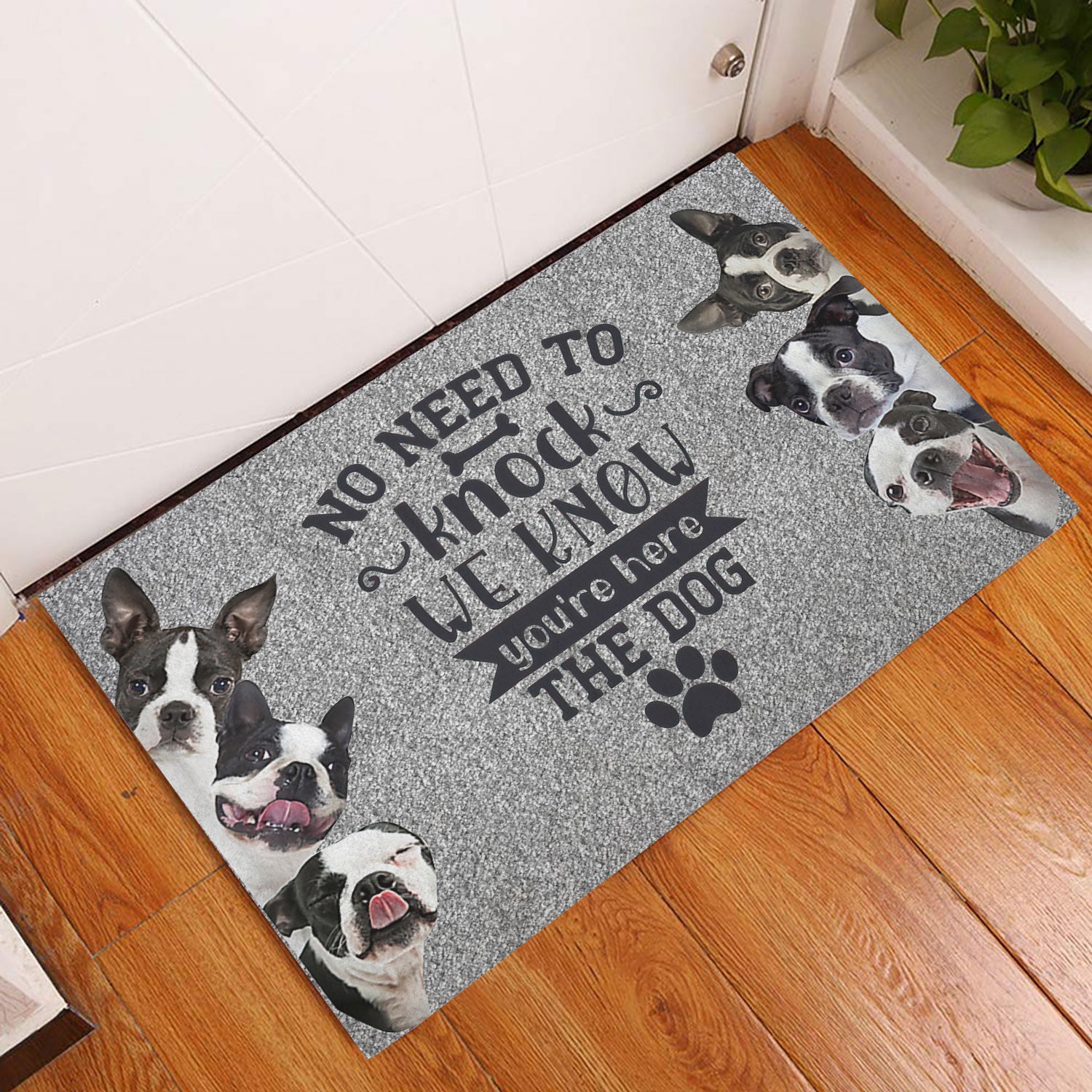 Ohaprints-Doormat-Outdoor-Indoor-Boston-Terrier-Dog-No-Need-To-Knock-We-Know-You'Re-Here-Rubber-Door-Mat-318-