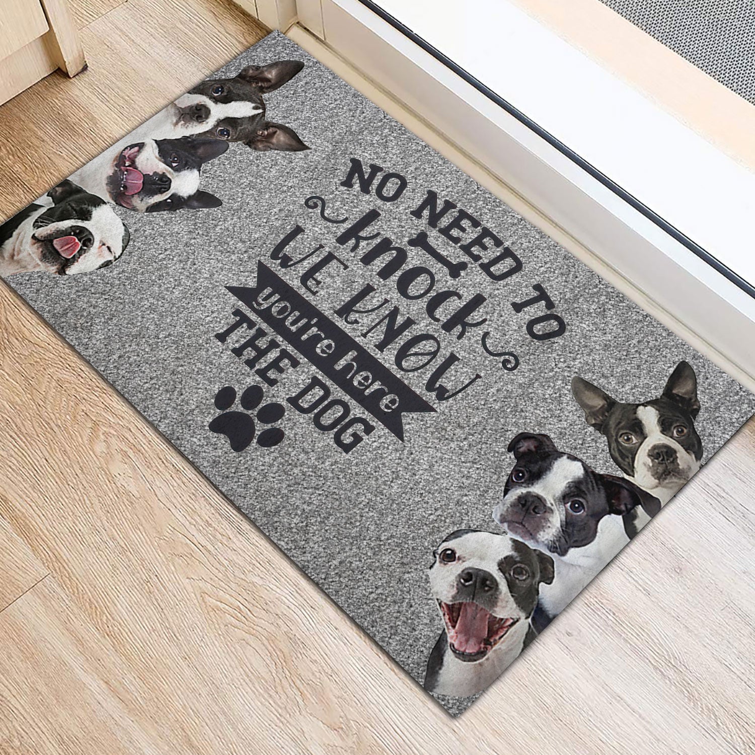 Ohaprints-Doormat-Outdoor-Indoor-Boston-Terrier-Dog-No-Need-To-Knock-We-Know-You'Re-Here-Rubber-Door-Mat-318-