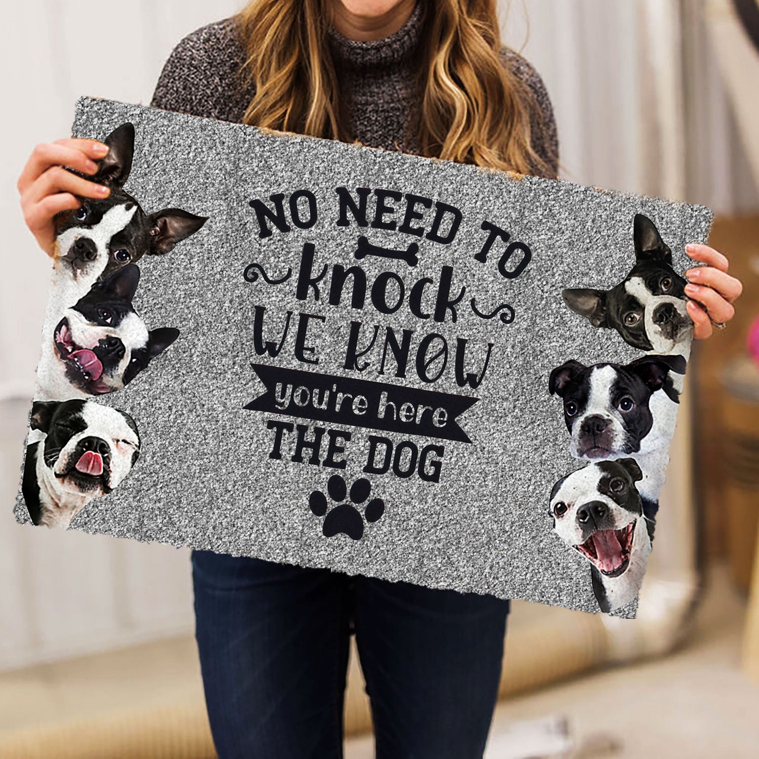 Ohaprints-Doormat-Outdoor-Indoor-Boston-Terrier-Dog-No-Need-To-Knock-We-Know-You'Re-Here-Rubber-Door-Mat-318-