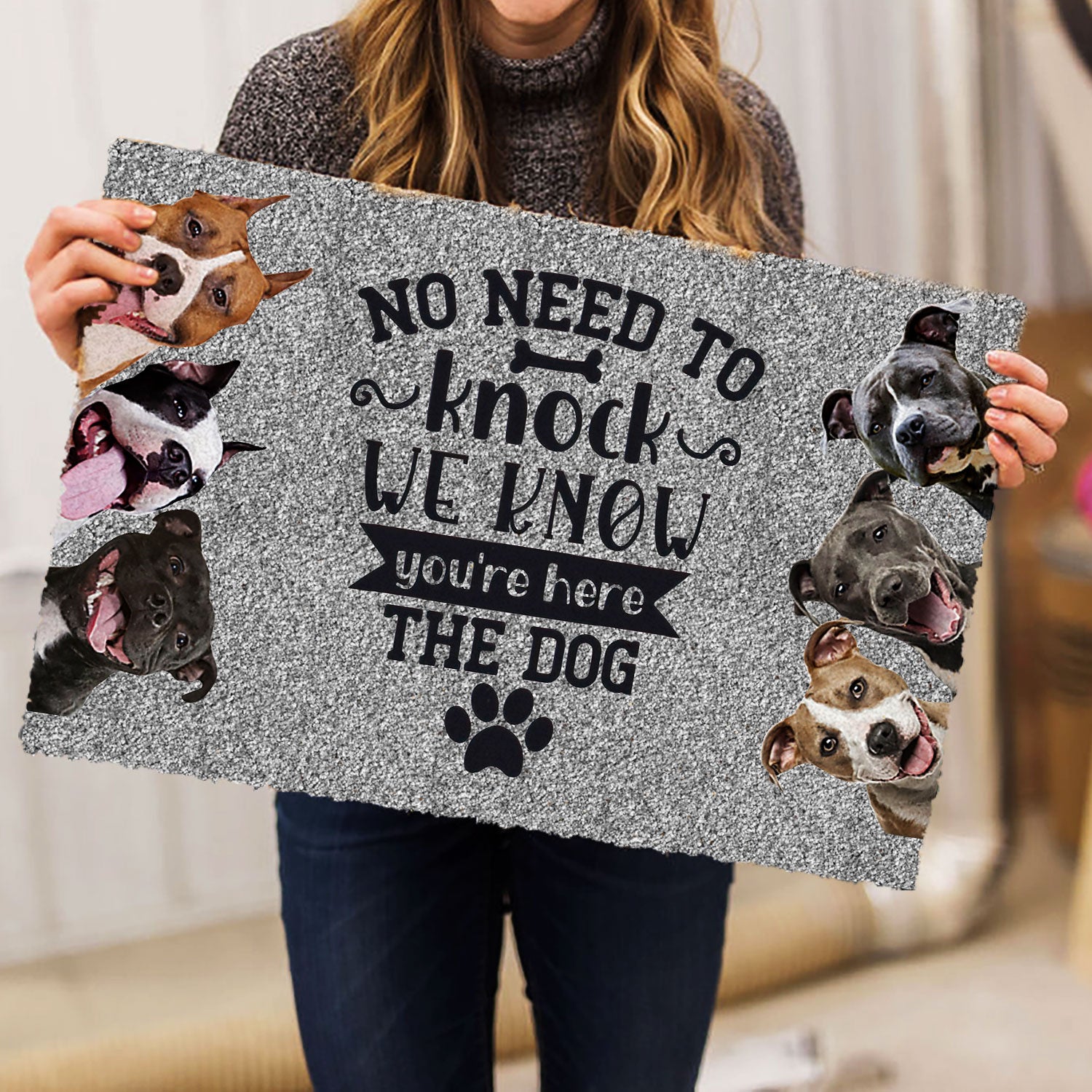 Ohaprints-Doormat-Outdoor-Indoor-Pitbull-Staffordshire-Dog-No-Need-To-Knock-We-Know-You'Re-Here-Rubber-Door-Mat-395-