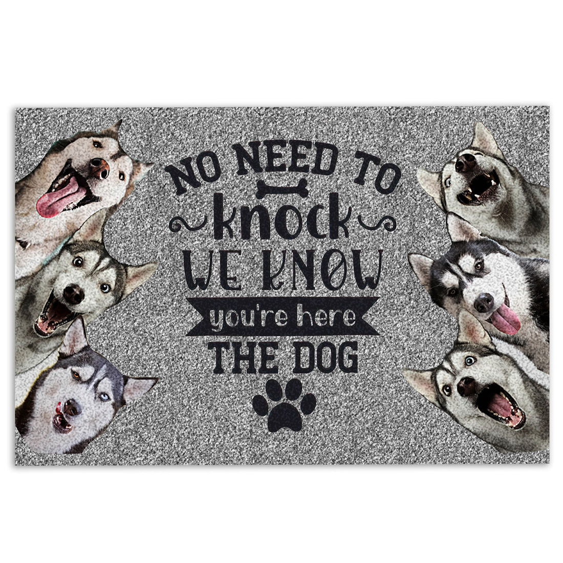 Ohaprints-Doormat-Outdoor-Indoor-Siberian-Husky-Sibir-Dog-No-Need-To-Knock-We-Know-You'Re-Here-Rubber-Door-Mat-291-18'' x 30''