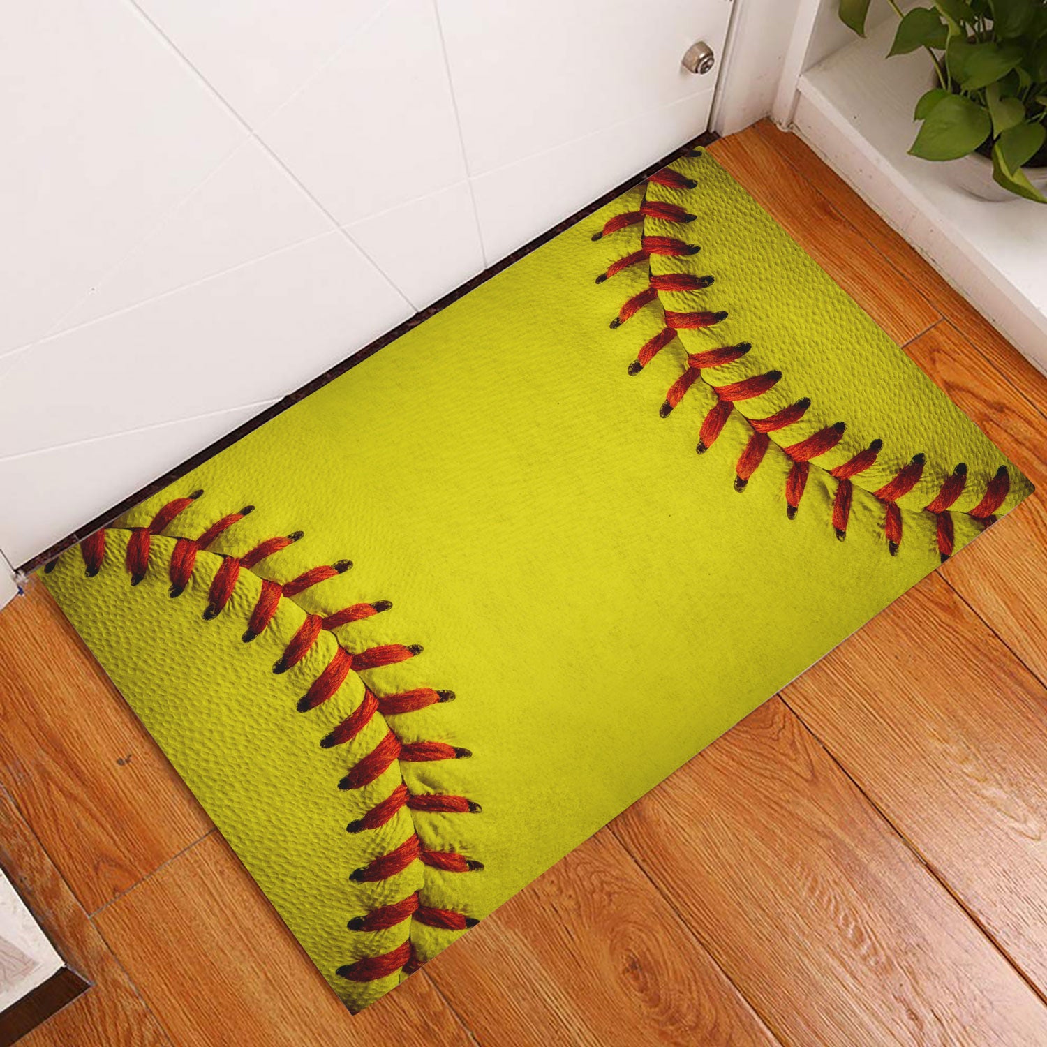 Ohaprints-Doormat-Outdoor-Indoor-Softball-Ball-Pattern-Gift-For-Sports-Family-Sport-Lover-Rubber-Door-Mat-414-