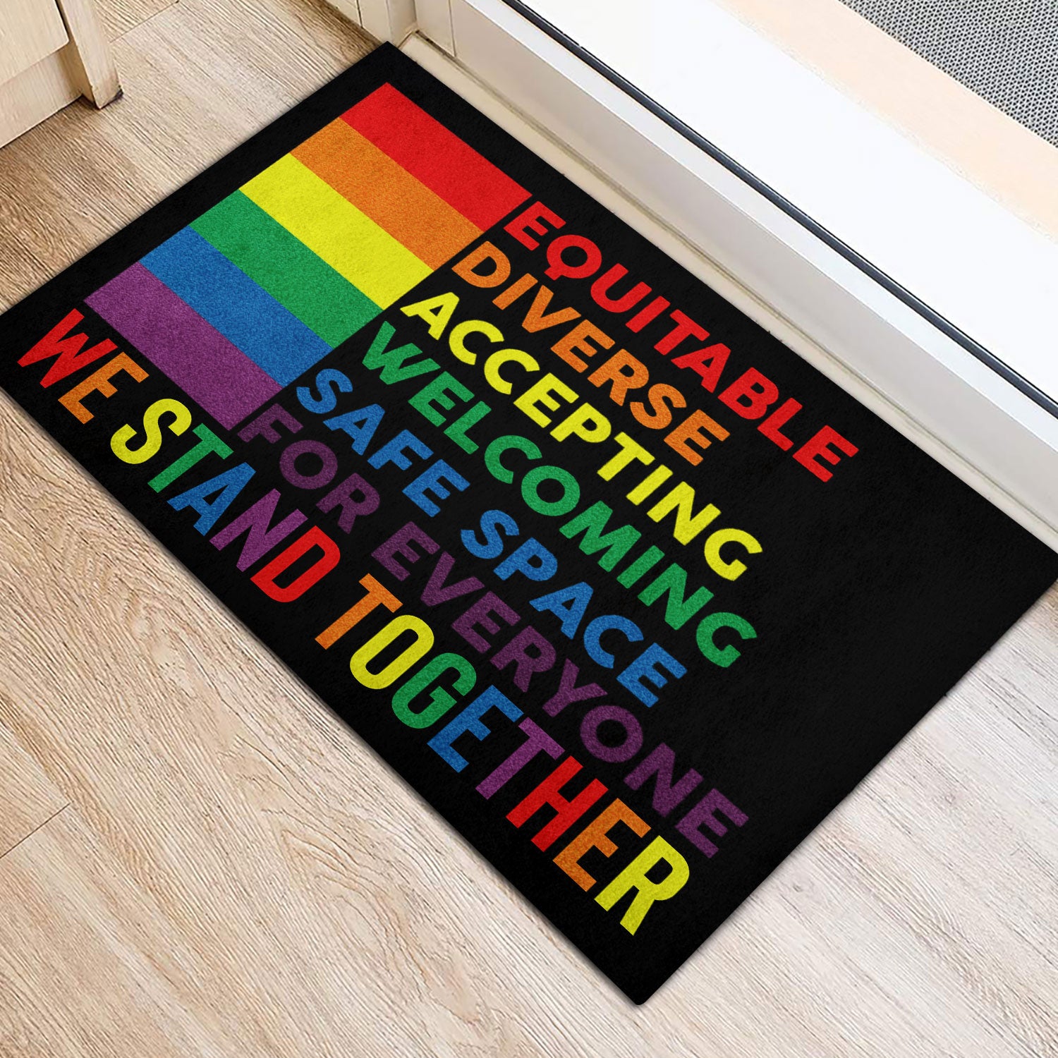 Ohaprints-Doormat-Outdoor-Indoor-Lgbt-Support-Lgbtq-Pride-Welcoming-We-Stand-Pride-Month-Rubber-Door-Mat-390-