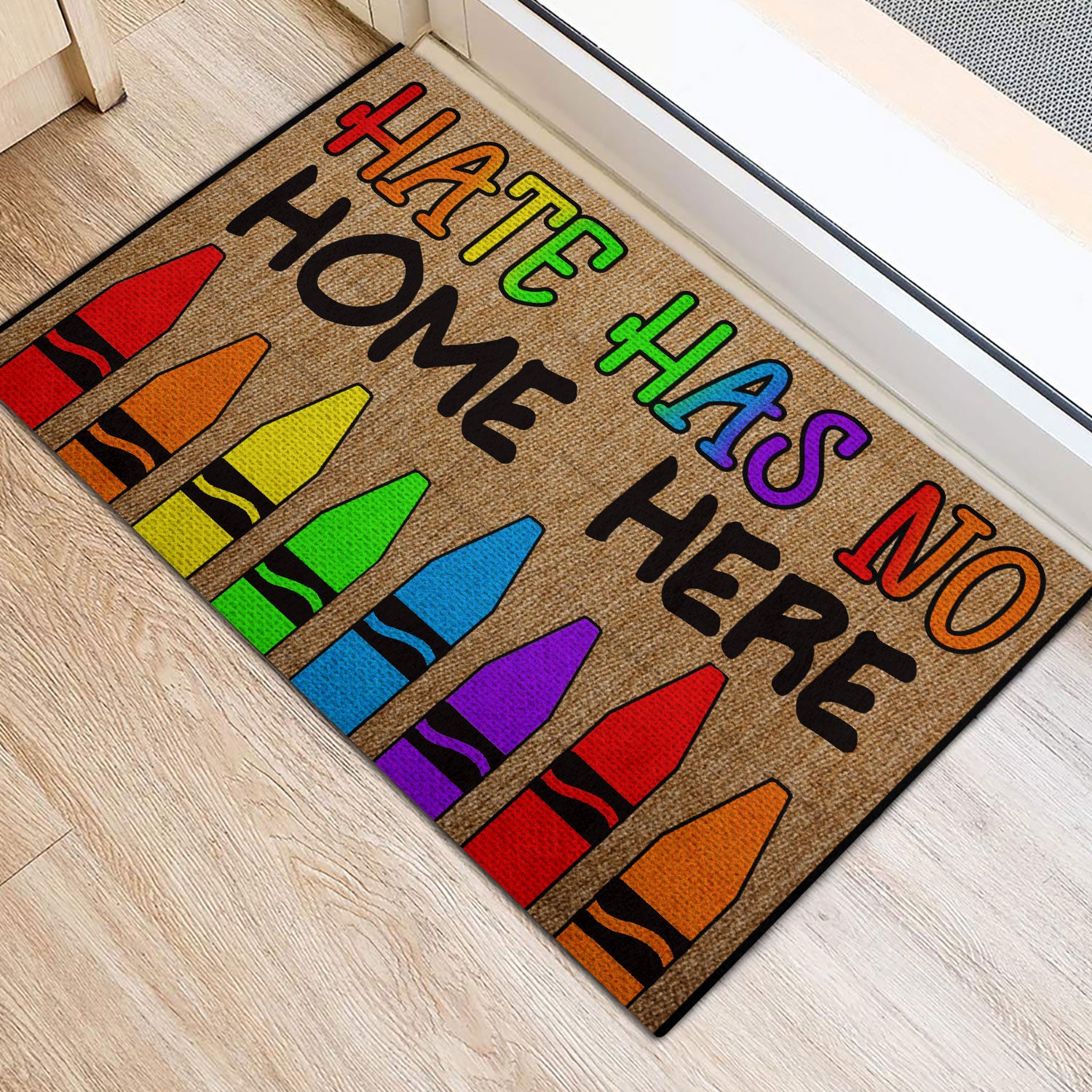 Ohaprints-Doormat-Outdoor-Indoor-Lgbt-Support-Lgbtq-Love-Is-Love-Pride-Hate-Has-No-Home-Here-Rubber-Door-Mat-420-