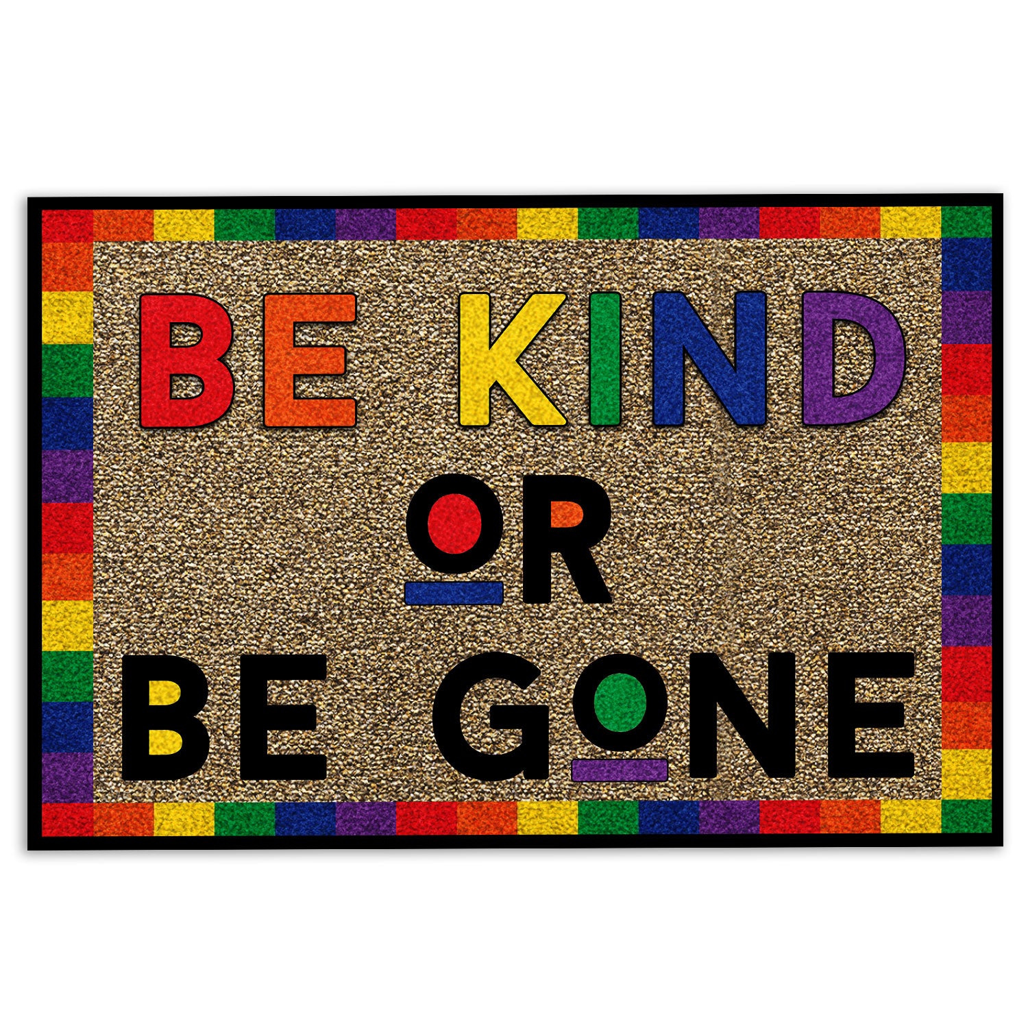 Ohaprints-Doormat-Outdoor-Indoor-Lgbt-Support-Lgbtq-Love-Is-Love-Pride-Month-Be-Kind-Or-Be-Gone-Rubber-Door-Mat-298-18'' x 30''