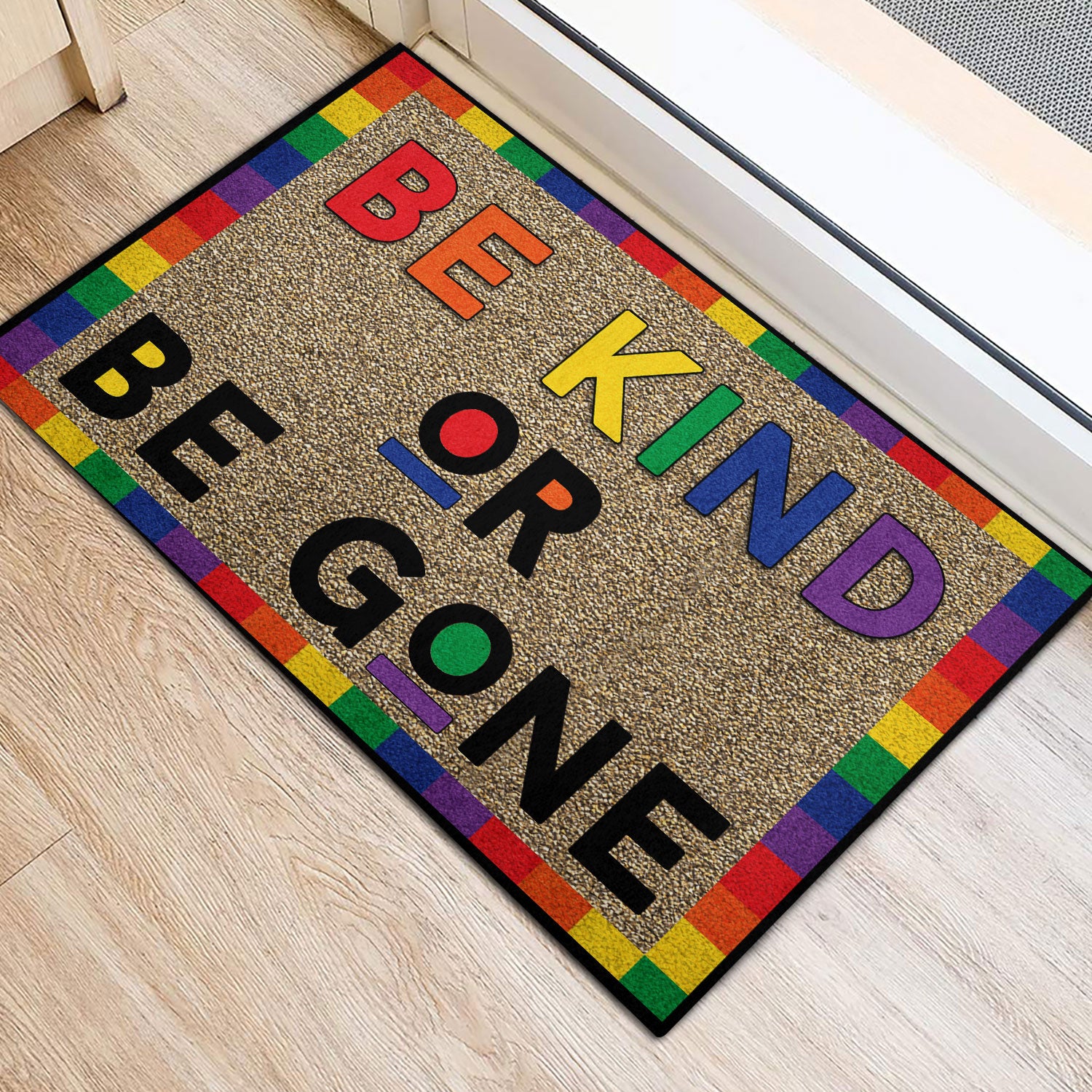 Ohaprints-Doormat-Outdoor-Indoor-Lgbt-Support-Lgbtq-Love-Is-Love-Pride-Month-Be-Kind-Or-Be-Gone-Rubber-Door-Mat-298-