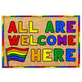 Ohaprints-Doormat-Outdoor-Indoor-Lgbt-Support-Lgbtq-Pride-Month-All-Are-Welcome-Here-Rainbow-Rubber-Door-Mat-283-18'' x 30''