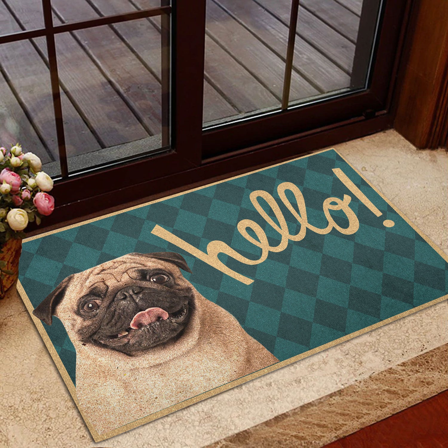 Ohaprints-Doormat-Outdoor-Indoor-Funny-Pug-Hello-Unique-Gift-For-Dog-Lover-Viridian-Green-Rubber-Door-Mat-278-