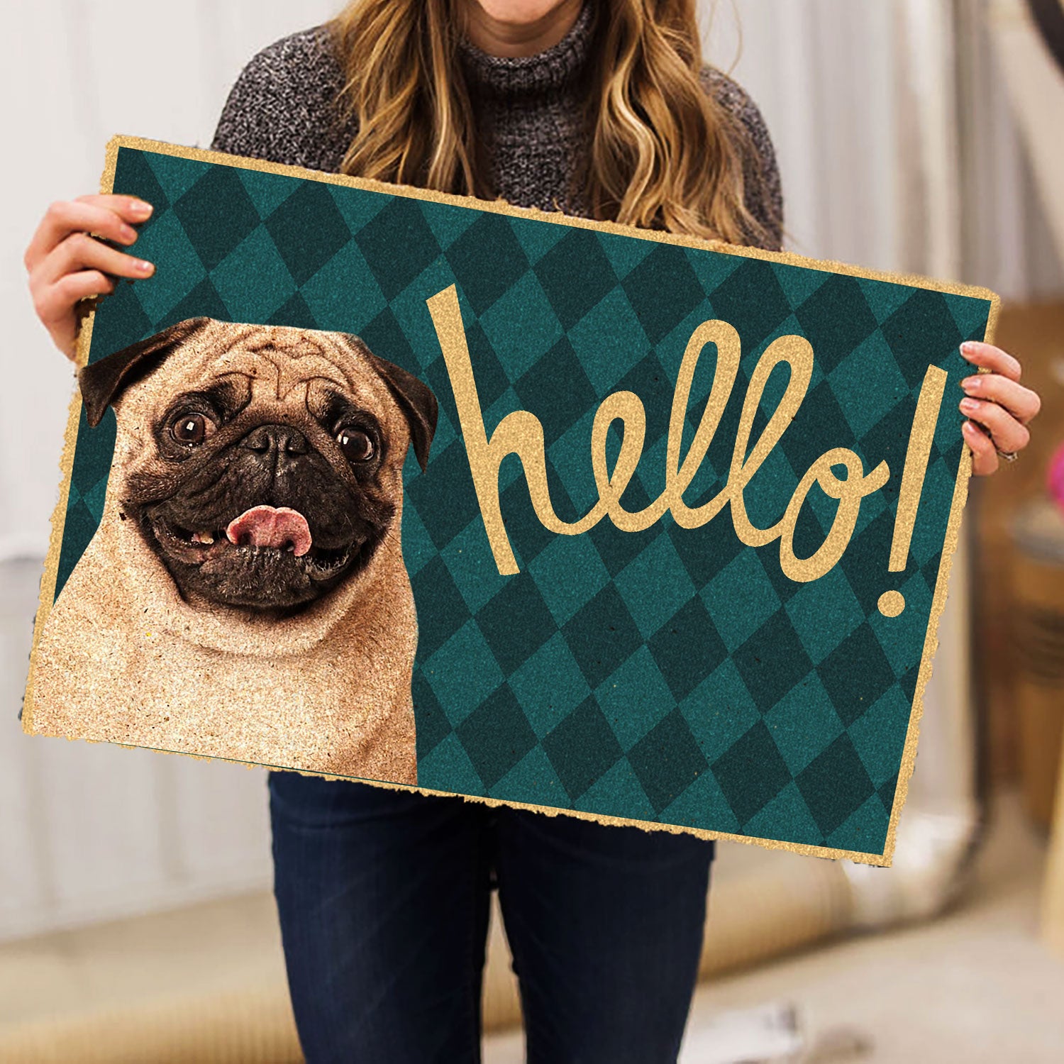 Ohaprints-Doormat-Outdoor-Indoor-Funny-Pug-Hello-Unique-Gift-For-Dog-Lover-Viridian-Green-Rubber-Door-Mat-278-