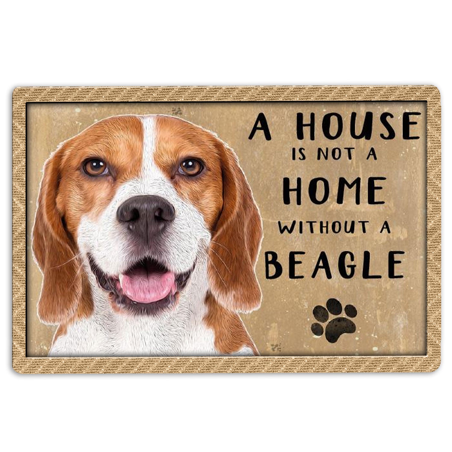 Ohaprints-Doormat-Outdoor-Indoor-A-House-Is-Not-A-Home-Without-Beagle-Gift-For-Dog-Puppy-Lover-Rubber-Door-Mat-1223-18'' x 30''