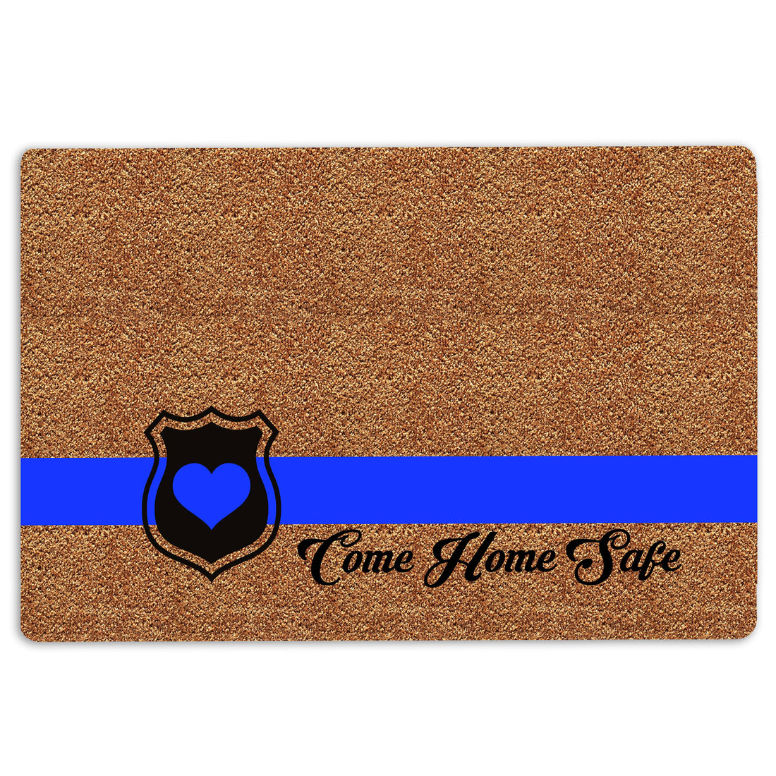 Ohaprints-Doormat-Outdoor-Indoor-Police-Thin-Blue-Line-Come-Home-Safe-Back-The-Blue-Gift-Rubber-Door-Mat-1233-18'' x 30''