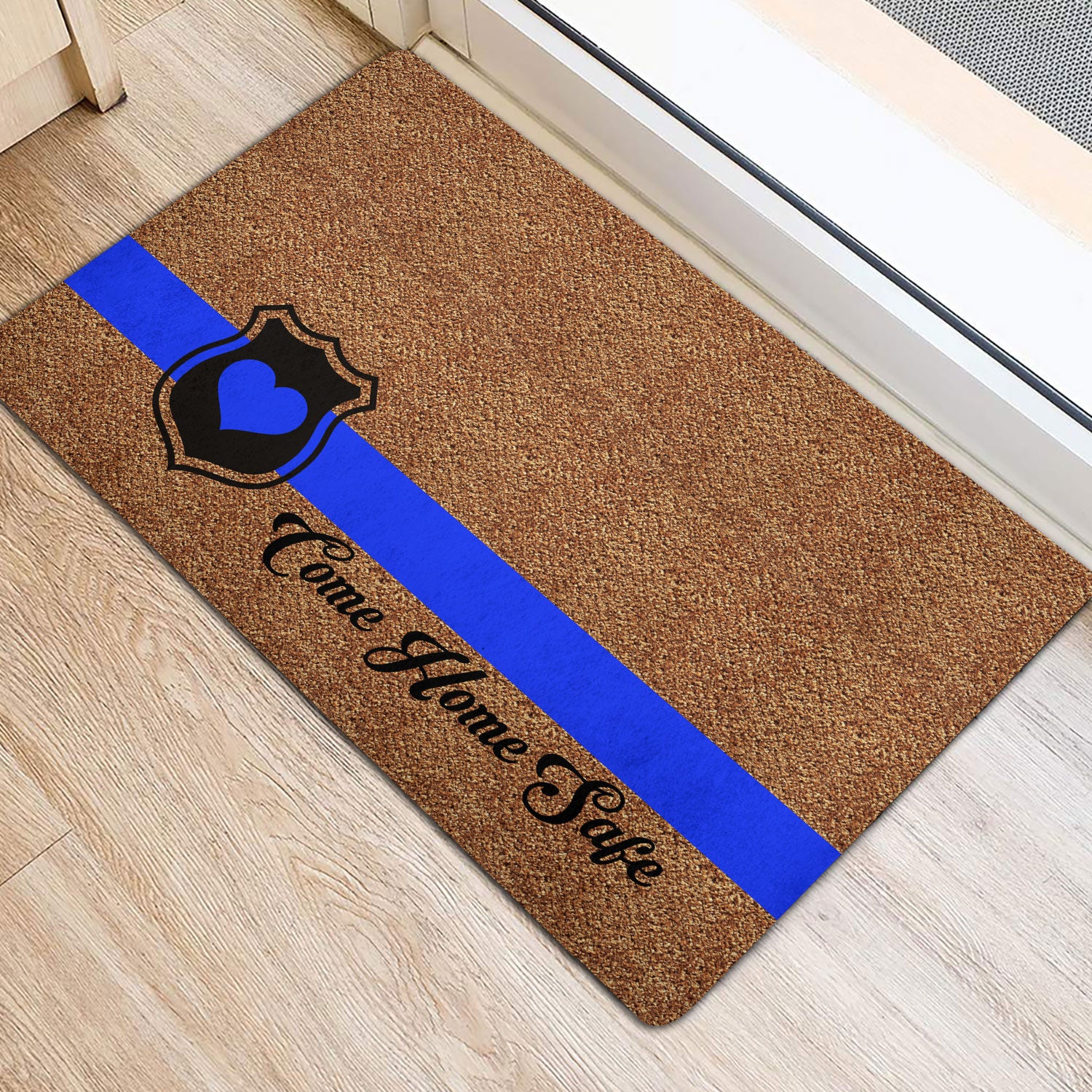 Ohaprints-Doormat-Outdoor-Indoor-Police-Thin-Blue-Line-Come-Home-Safe-Back-The-Blue-Gift-Rubber-Door-Mat-1233-